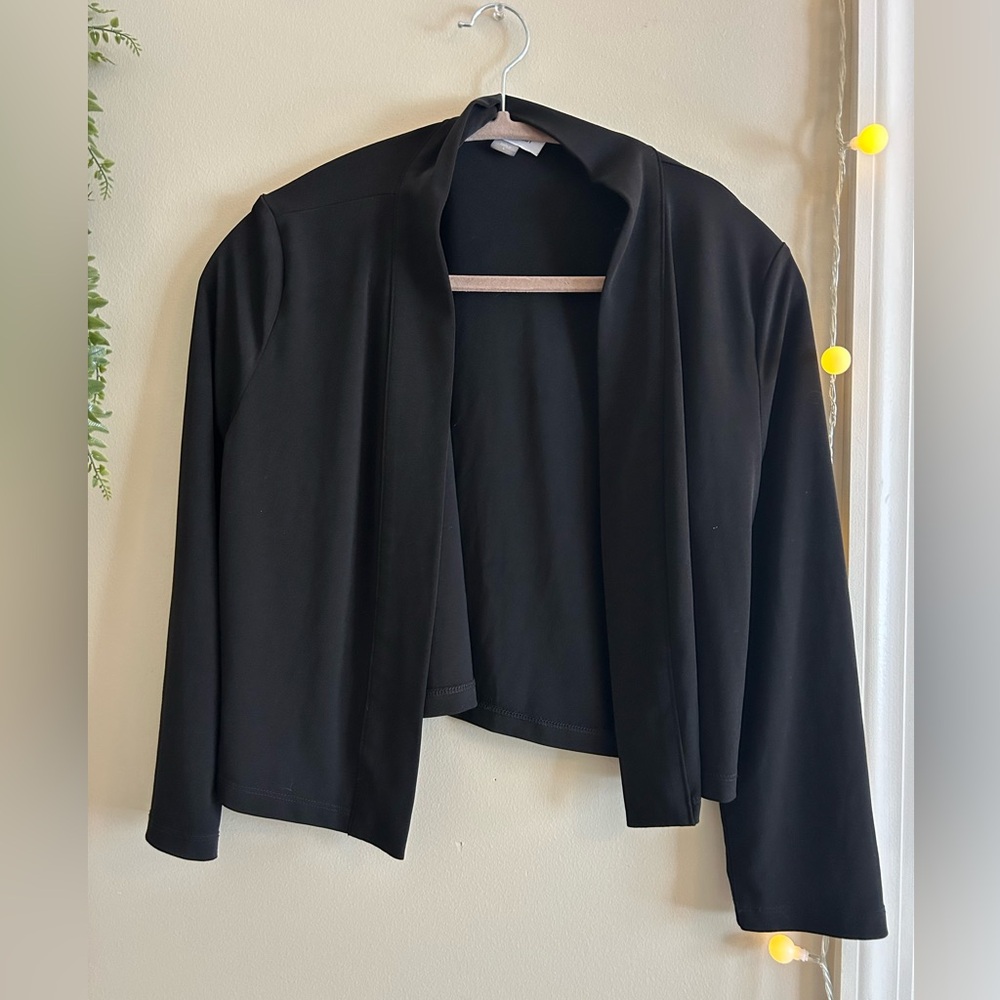 Clavin Klein Cropped Black Silky Cardigan